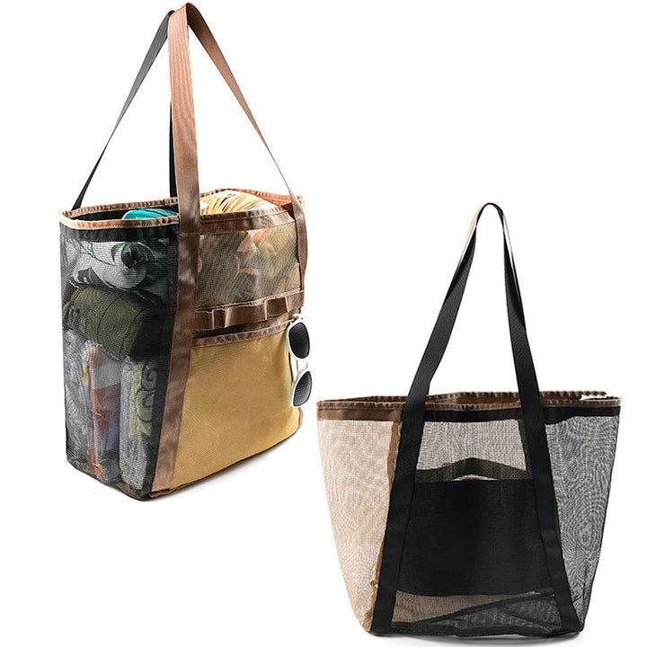 Hollow Contrast Color Beach Bag