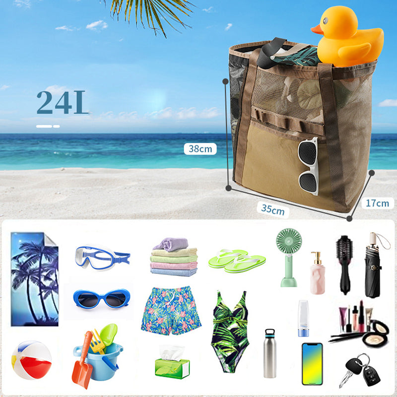 Hollow Contrast Color Beach Bag