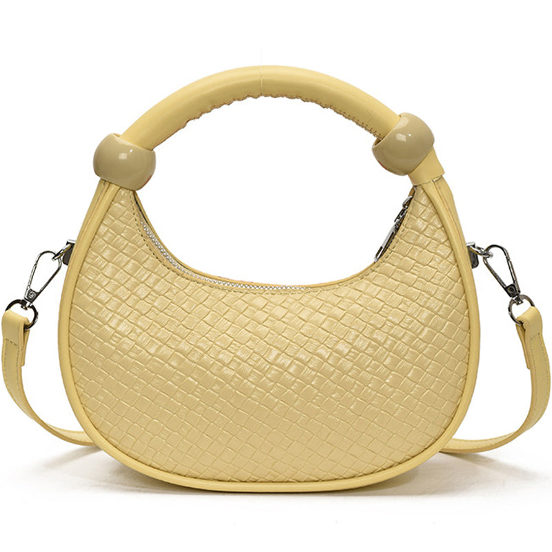 Woven Pattern Moon Bag