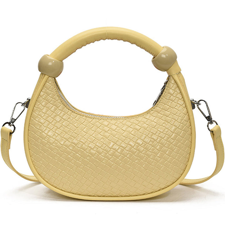 Woven Pattern Moon Bag