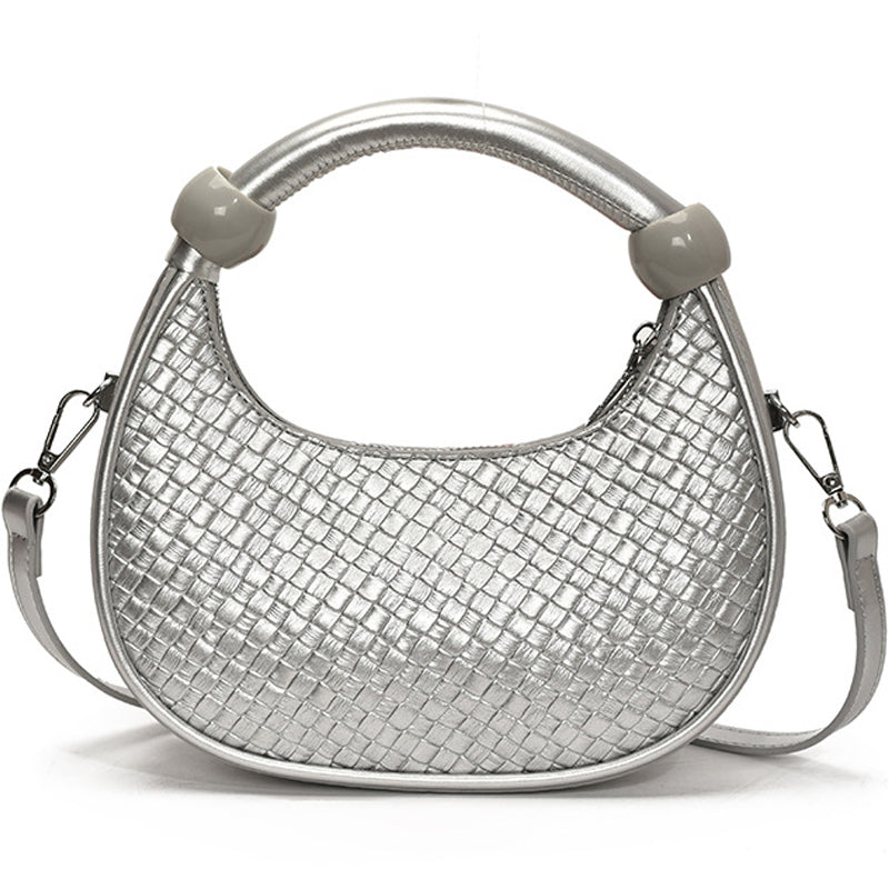 Woven Pattern Moon Bag