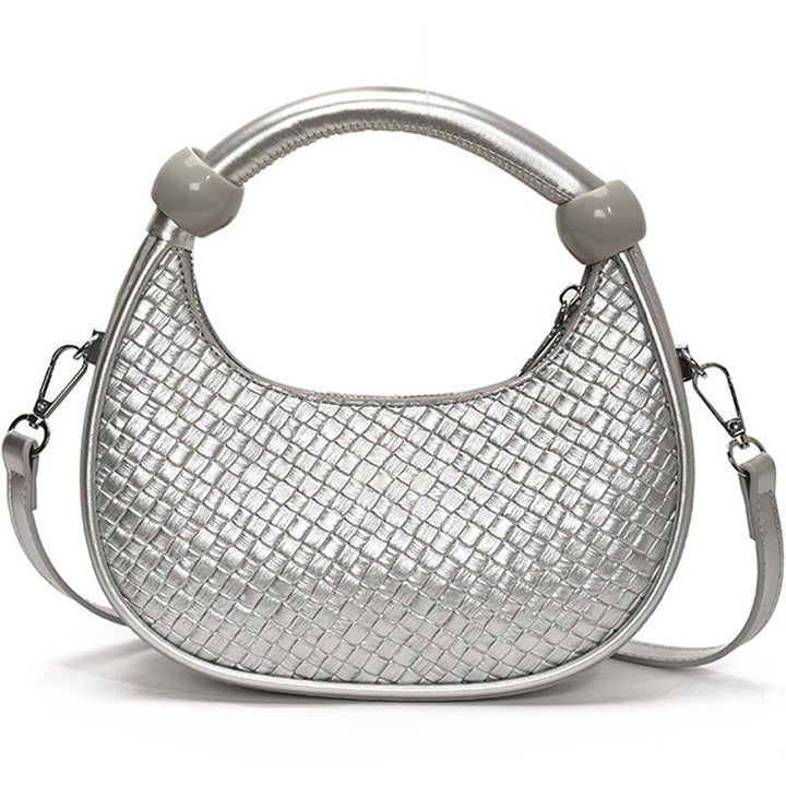 Woven Pattern Moon Bag