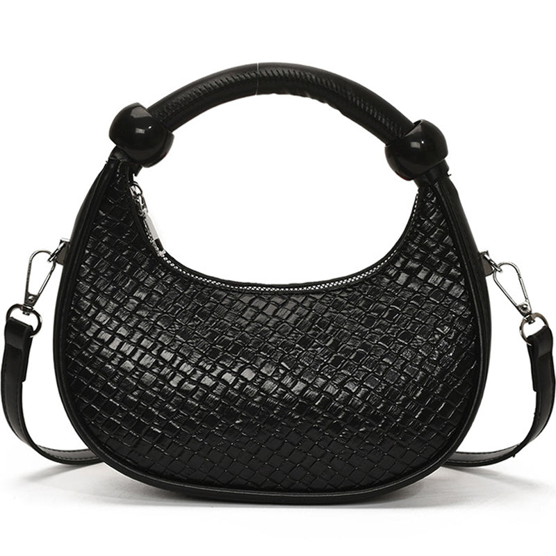 Woven Pattern Moon Bag