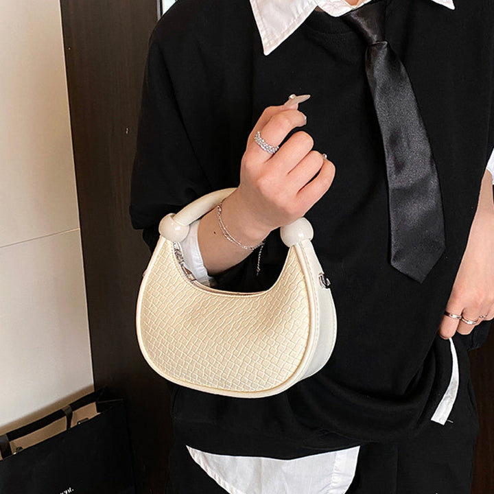 Woven Pattern Moon Bag