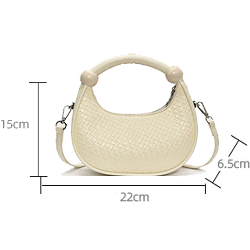 Woven Pattern Moon Bag