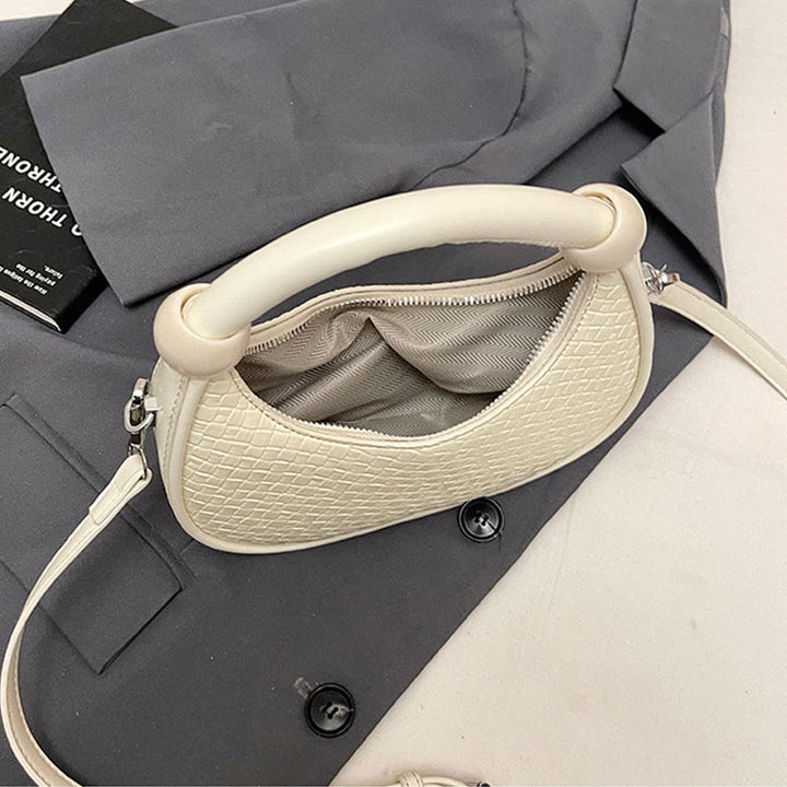 Woven Pattern Moon Bag