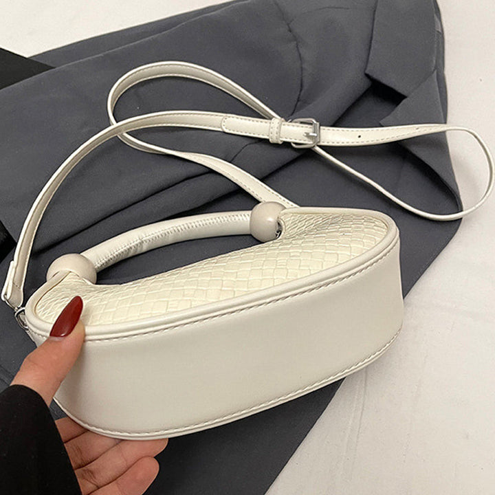 Woven Pattern Moon Bag