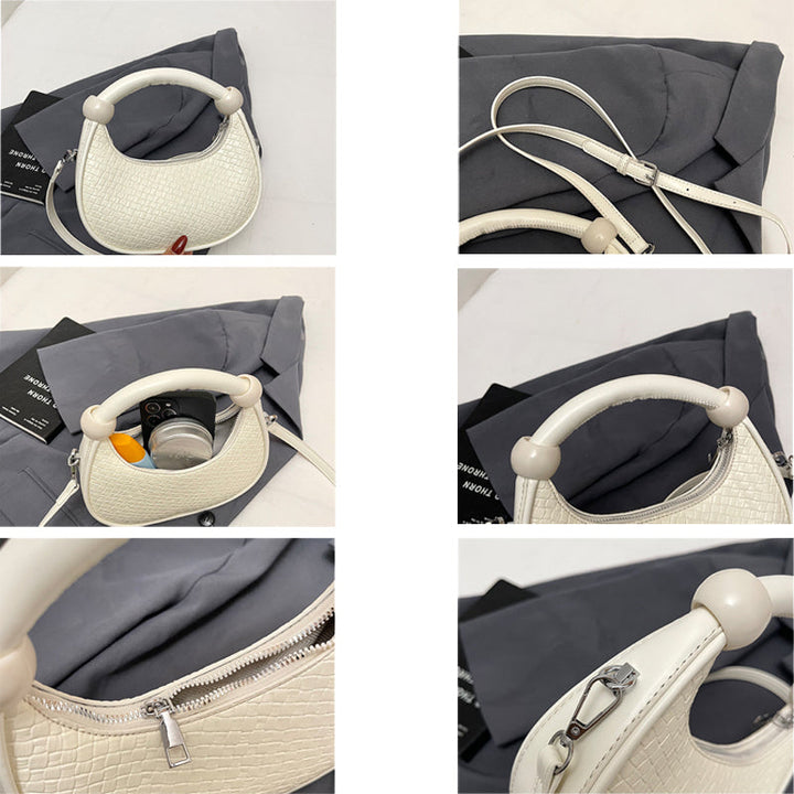 Woven Pattern Moon Bag